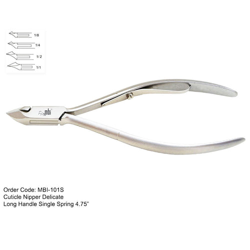 MBI-101S Cuticle Nipper Single Spring 4.75"  1/2 Jaw