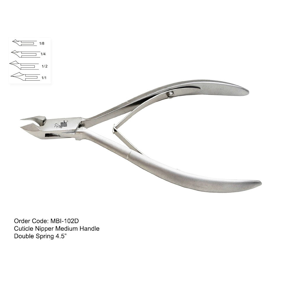 MBI-102D Cuticle Nipper Double Spring 4.5"  1/2 Jaw
