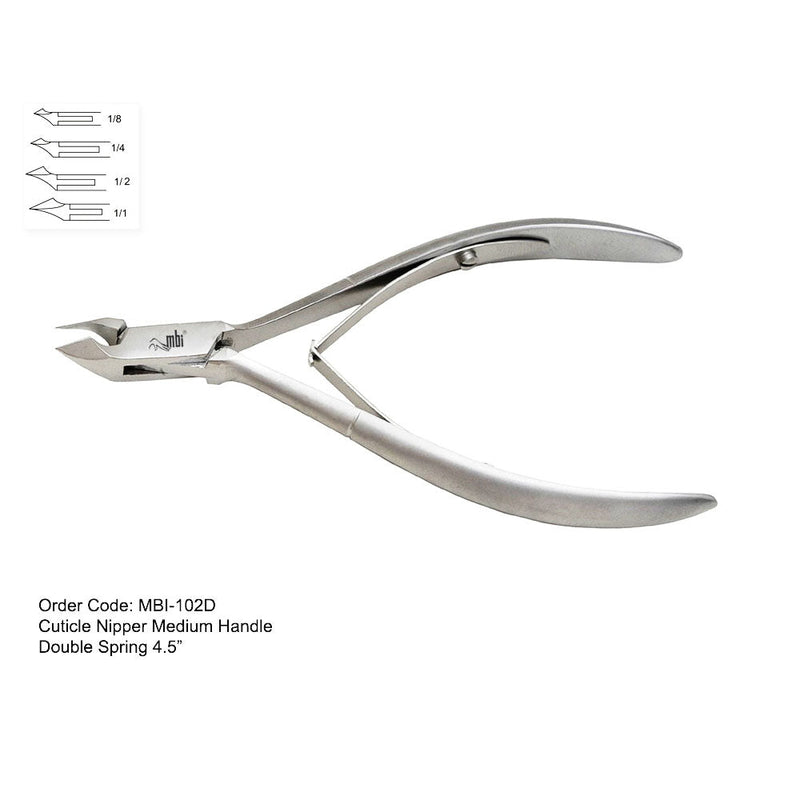 MBI-102D Cuticle Nipper Double Spring 4.5"  1/2 Jaw