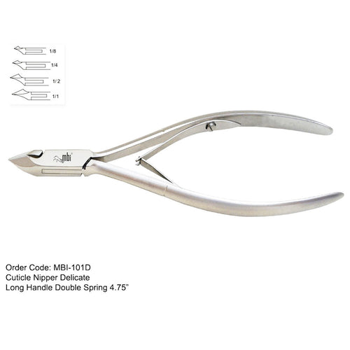 MBI-101D Cuticle Nipper Double Spring 4.75"  1/8 Jaw