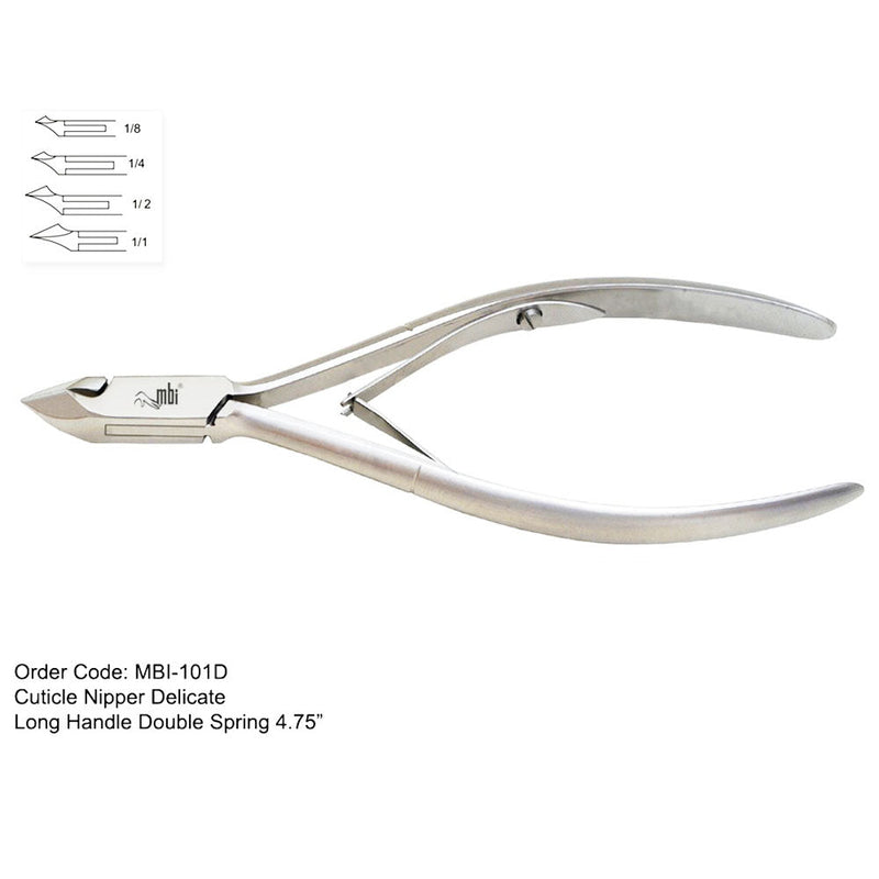 MBI-101D Pince à cuticules double ressort 12 cm Mors 1/4