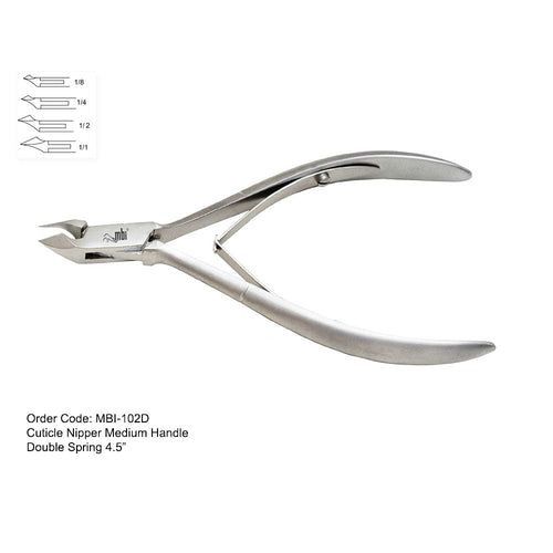 MBI-102D Pince à cuticules Double Ressort 4,5" Mors 1/4