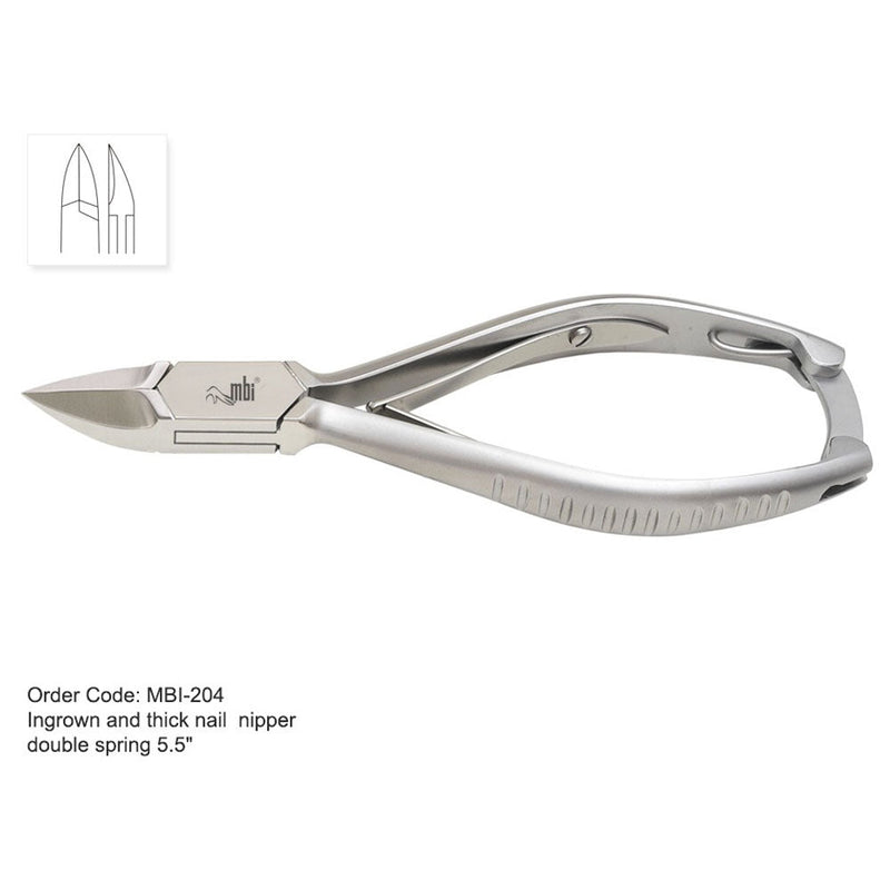 MBI-204 Pince à ongles incarnés et épais double ressort 14 cm