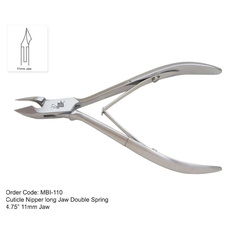 Pince à cuticules MBI-110 double ressort 4,75", mors 11 mm