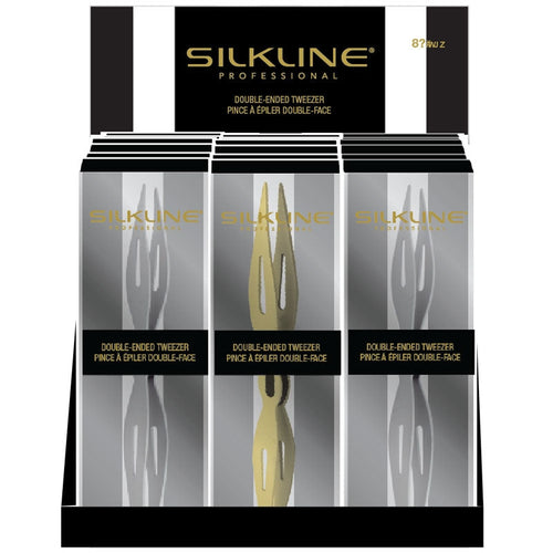 Silkline Pince à épiler double en argent TWEEZDC 02607