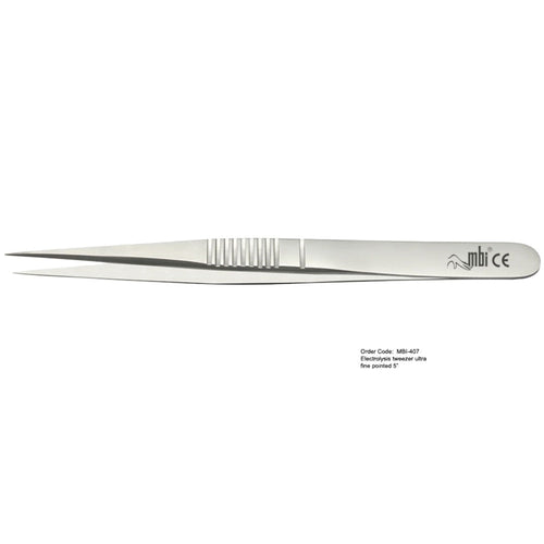 Pince à épiler pour électrolyse MBI-407, pointe ultra-fine de 12,7 cm