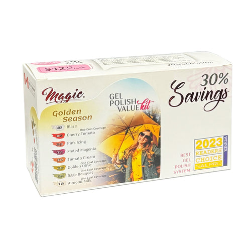 Kit de vernis à ongles semi-permanent Magic Gel System, saison dorée 47407