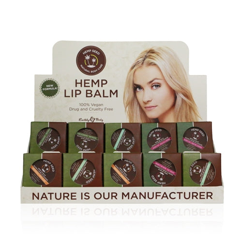 Earthly Body Baume à Lèvres Chanvre Graine de Chanvre 30 pièces 100% Végan HSLP2013