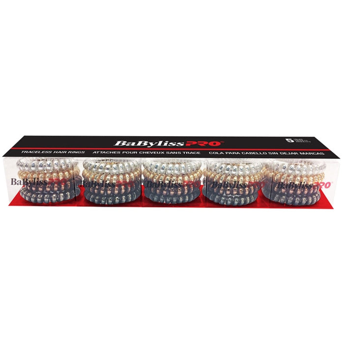 BaBylissPRO Élastiques à Cheveux Traceless Lots de 5 - 38500