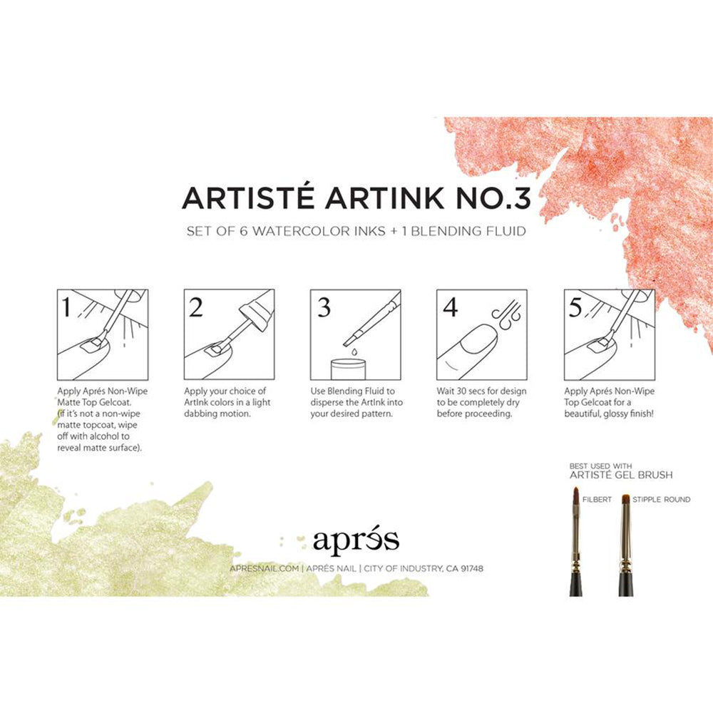 Apres Artiste ArtINK N°3 Lot de 6 Encres aquarelle 95653
