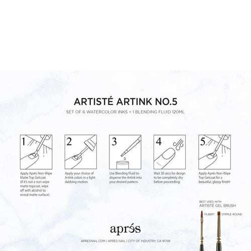 Apres Artiste ArtINK N°5 - Lot de 6 encres aquarelles 81776