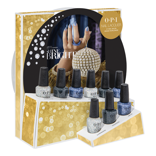 OPI Nail Lacquer Shine Bright 9Pc Chipboard Display HRM24