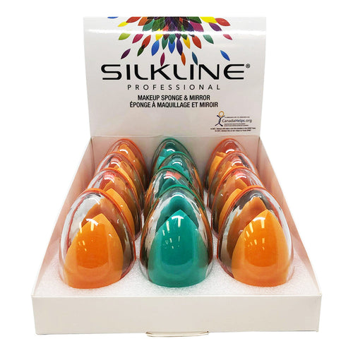 Silkline Makeup Sponge & Mirror 12 Pcs SPONGEMIRSPC 02777