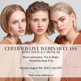 Cours en direct certifié Refectocil et Caronlab