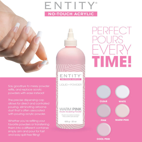 Poudre de modelage acrylique sans contact Entity rose froid 22 oz