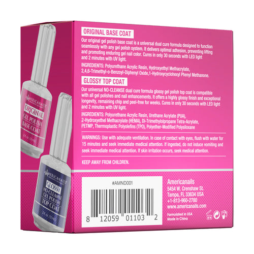 Duo Base et Top Coat Brillant sans Résidu Original Americanails