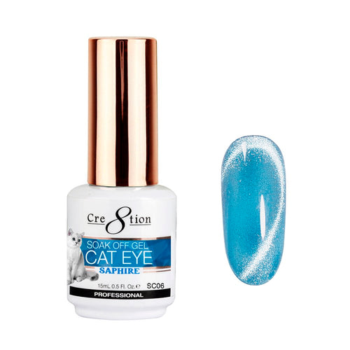 Cre8tion Cat Eye Saphir Gel UV Soak Off 0,5 oz SC06 1013