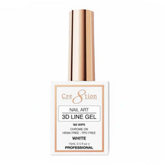 Cre8tion Nail Art 3D Line Gel  0.5 oz - White 0916-3242