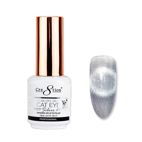 Cre8tion Gel Soak Off Cat Eye Argent 0.5 oz /15 ml 0916-3253