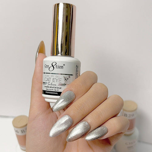 Cre8tion Gel Soak Off Cat Eye Argent 0.5 oz /15 ml 0916-3253