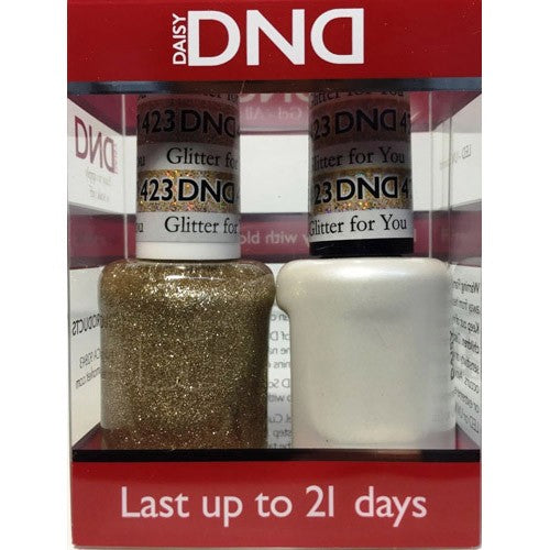 Kit tout-en-un de vernis gel Soak Off Daisy DND423 - Paillettes pour vous