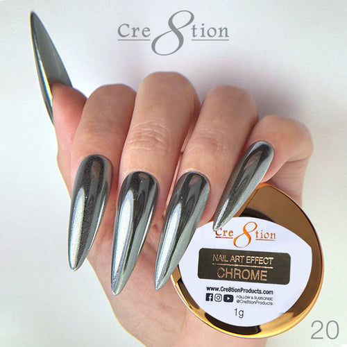 Cre8tion 20-Effet Chrome Argenté pour Nail Art 1g 1101-0678