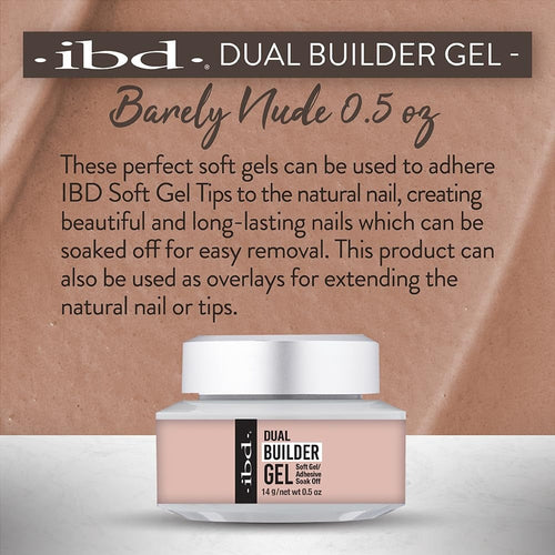 Lot de gels de construction IBD Soak Off Dual Builder Gel - Barely Nude 37437