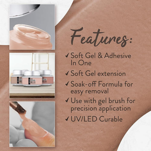 Lot de gels de construction IBD Soak Off Dual Builder Gel - Barely Nude 37437