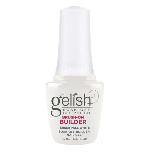 Gelish Gel de construction à pinceau, nuance Pale White (blanc cassé translucide), à dissoudre, 61221