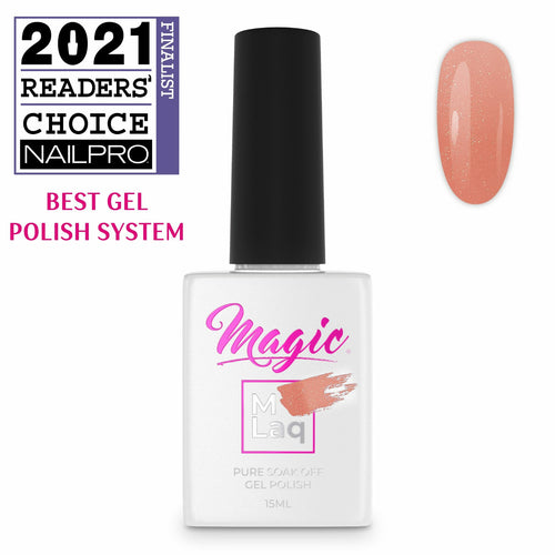 Vernis semi-permanent Magic Gel Polish MLaq 15 ml - Peachy Serious Shimmer #124