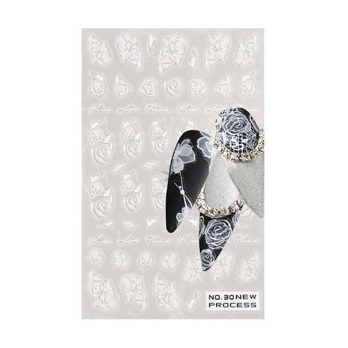 Autocollants 3D Nail Art Effet dégradé Aérographe 03020