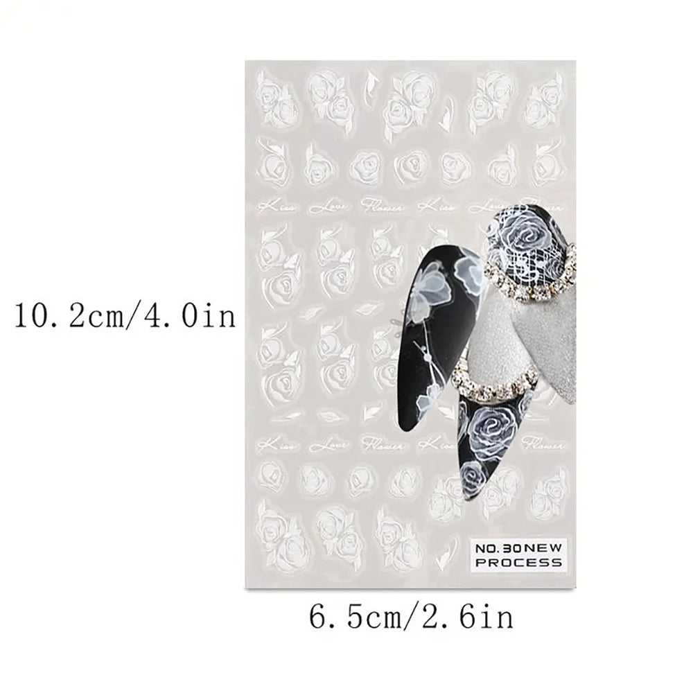 Autocollants 3D Nail Art Effet dégradé Aérographe 03020