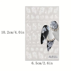 Autocollants 3D Nail Art Effet dégradé Aérographe 03020