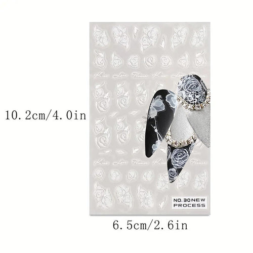 Autocollants 3D Nail Art Effet dégradé Aérographe 03020