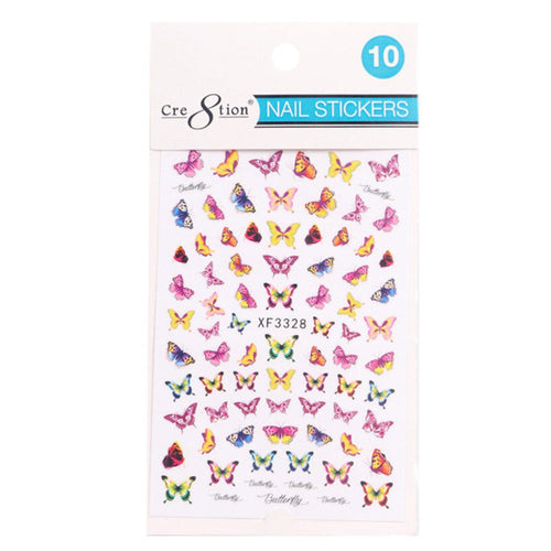 Autocollant Nail Art Papillon Cre8tion 10 1101-1121