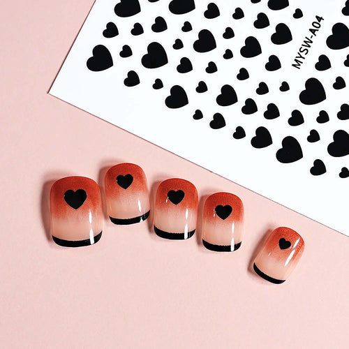 Nail Sticker Laser Self-Adhesive 3D Heart Love 15550
