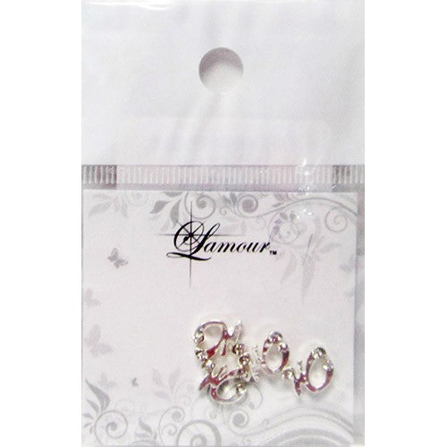 Lamour Lettre 3D M avec strass, 4 pièces #628