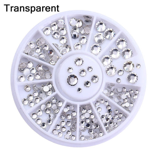 Décoration d'ongles 3D en strass en roue #41749-2