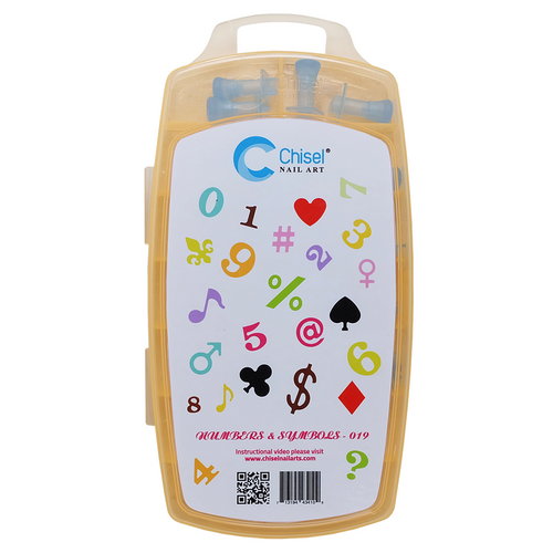 Chisel Nail Art 3D Pochoir - Chiffres et symboles 019