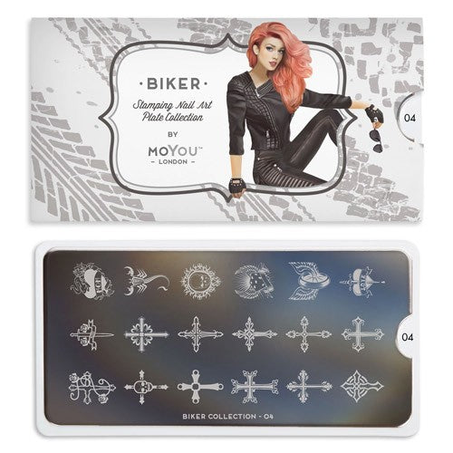 Collection de plaques de stamping MoYou Biker 04 #MPBIK04