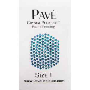 Pave Crystal Pedicure Mini Kit, 8pcs -  Blue Zircon