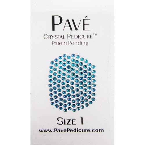 Pave Crystal Pedicure Mini Kit, 8pcs -  Blue Zircon
