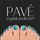 Mini-kit de pédicure Pave Crystal, 8 pièces - Zircon bleu