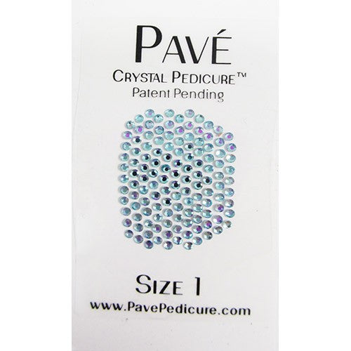Pave Crystal Pedicure Mini Kit, 8pcs -  Aquamarine
