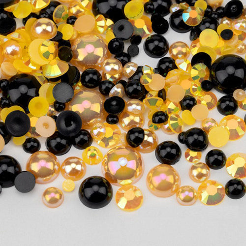 VDD Strass Demi-Perles Arc-en-ciel Tailles Assorties 30g D1118