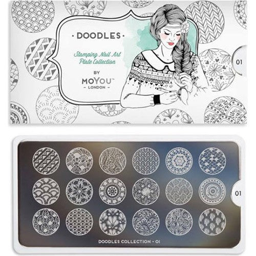MoYou Nail Art Plate Collection Doodles 01  #MPDOO01