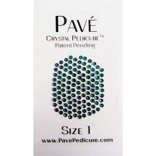 Kit de pédicure mini Pave Crystal, 8 pièces - Émeraude