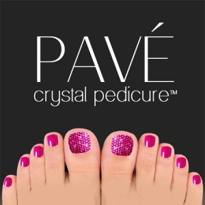 Mini kit de pédicure Pave Crystal, 8 pièces - Fuschia