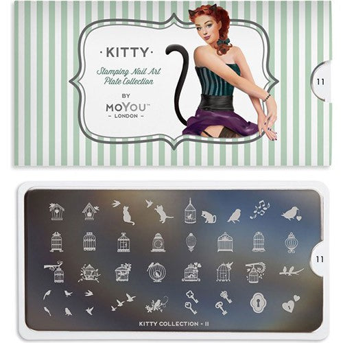 Collection de plaques de stamping MoYou Nail Art Kitty 11 #MPKIT11