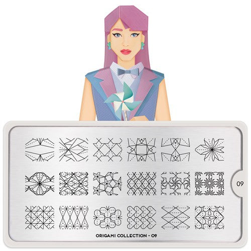 Collection de plaques stamping MoYou Origami 09 #MPORI09